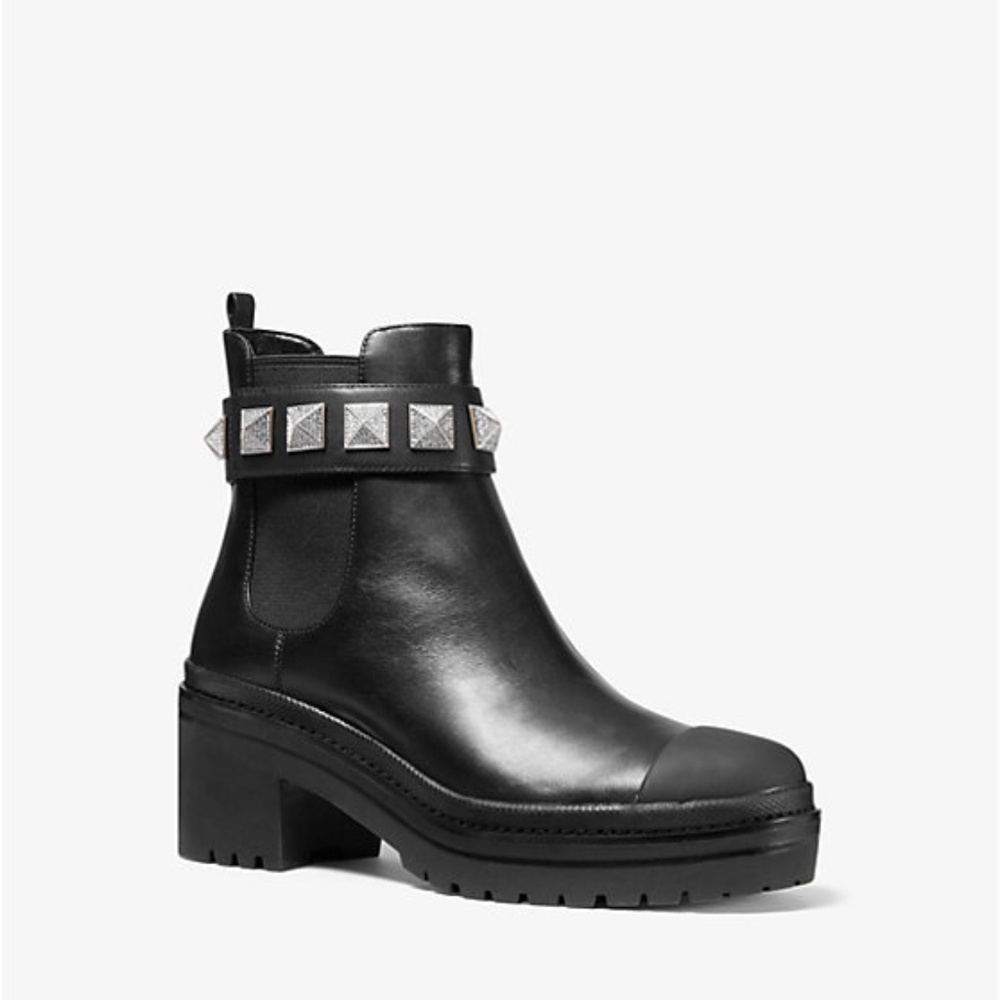 MICHAEL MICHAEL KORS Glenn Studded Leather Boot - Size 7